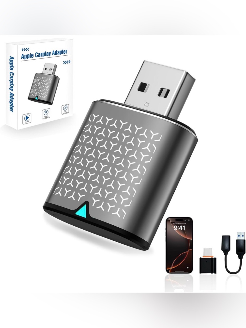 Wireless Carplay Adapter for iPhone, Bluetooth Car Play Dongle